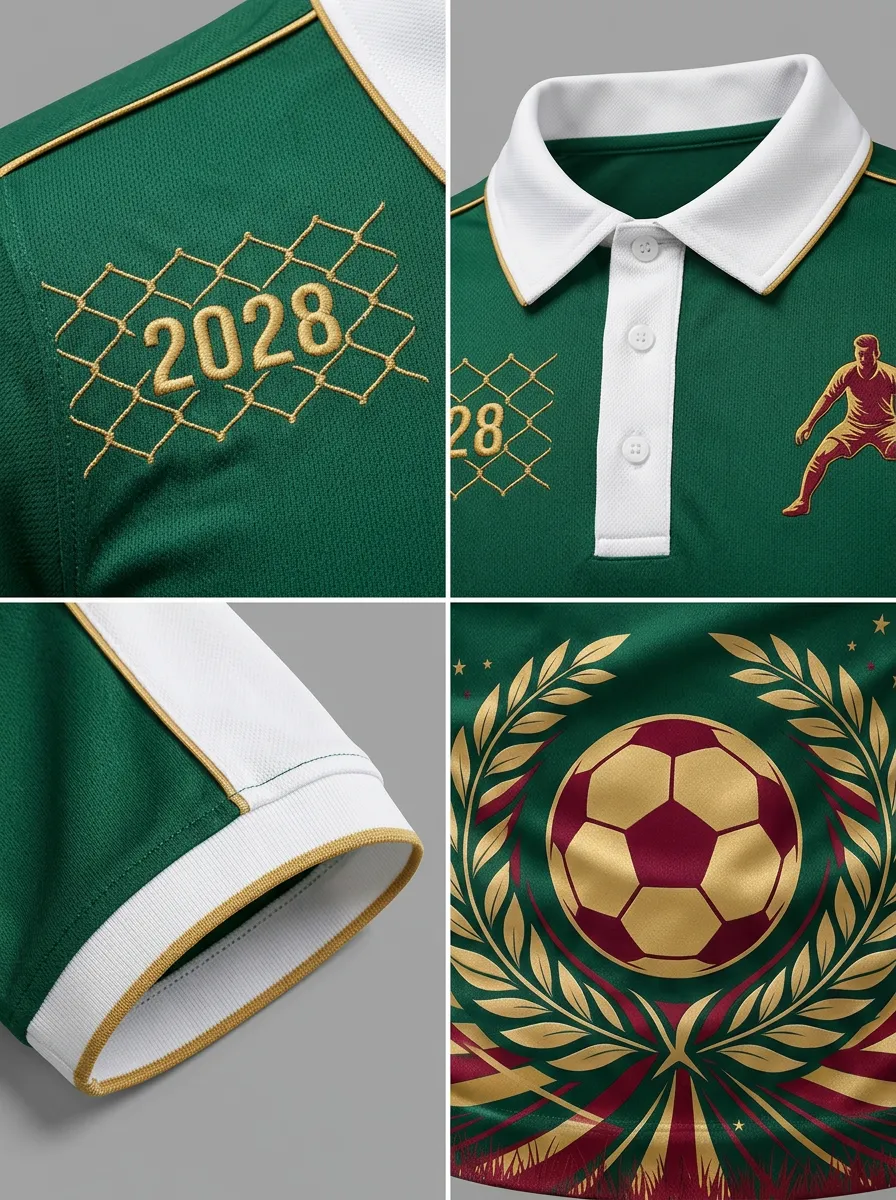 Men's Soccer Fan 2028 Goalkeeper Laurel Printed Polo Shirt