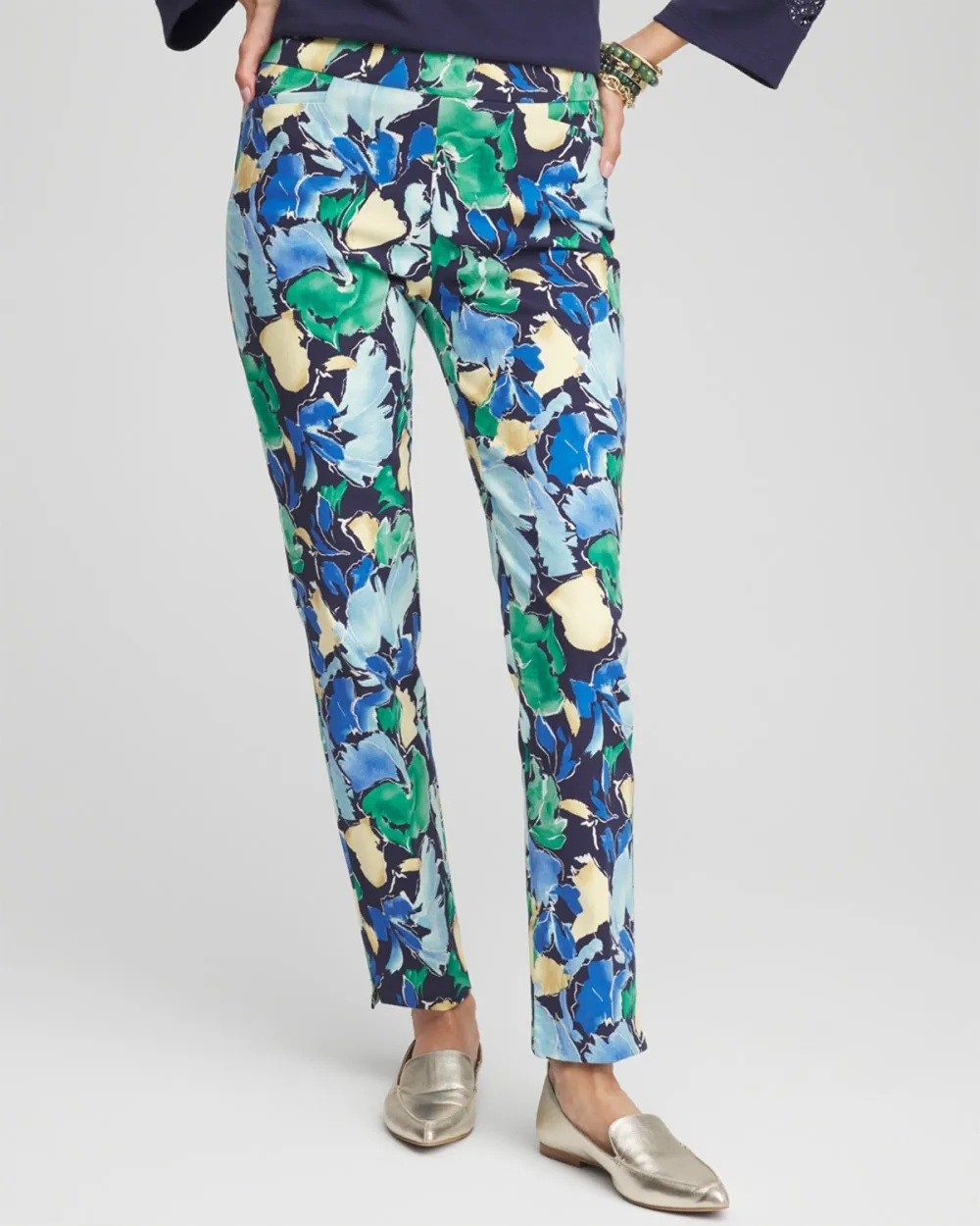 Abstract Print Slim Fit Trousers