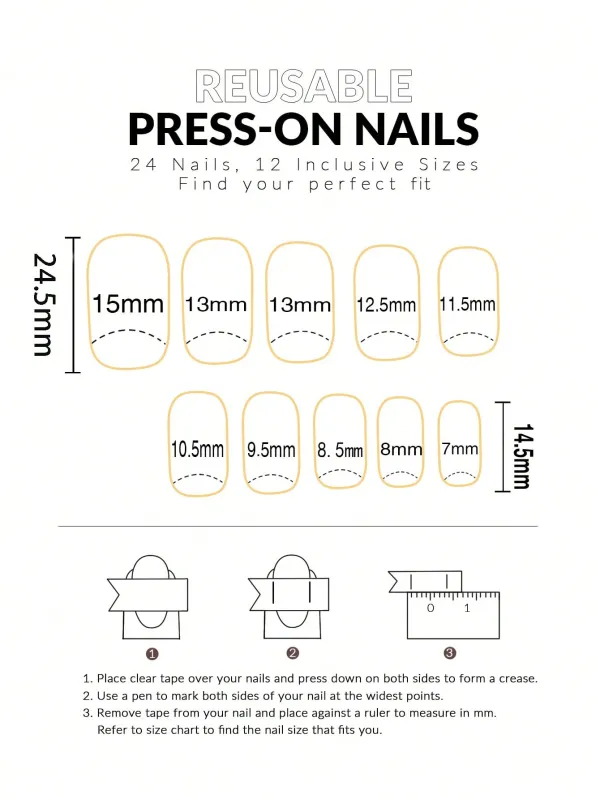 Nailhour 24Pcs Pink Medium Rectangular Fake Nails
