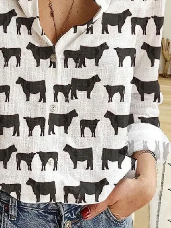 Dog Button Long Sleeve Shirt