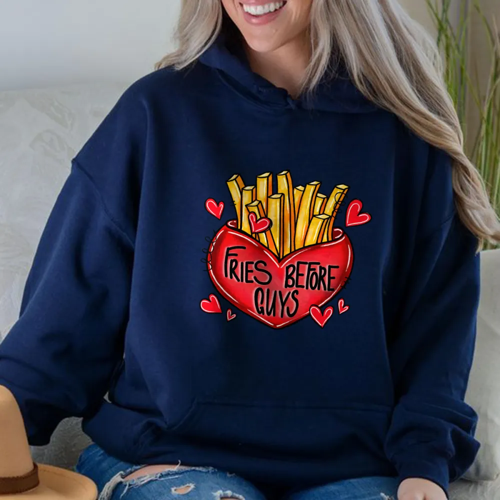 A Red Heart Filled With Fries Sweatshirts