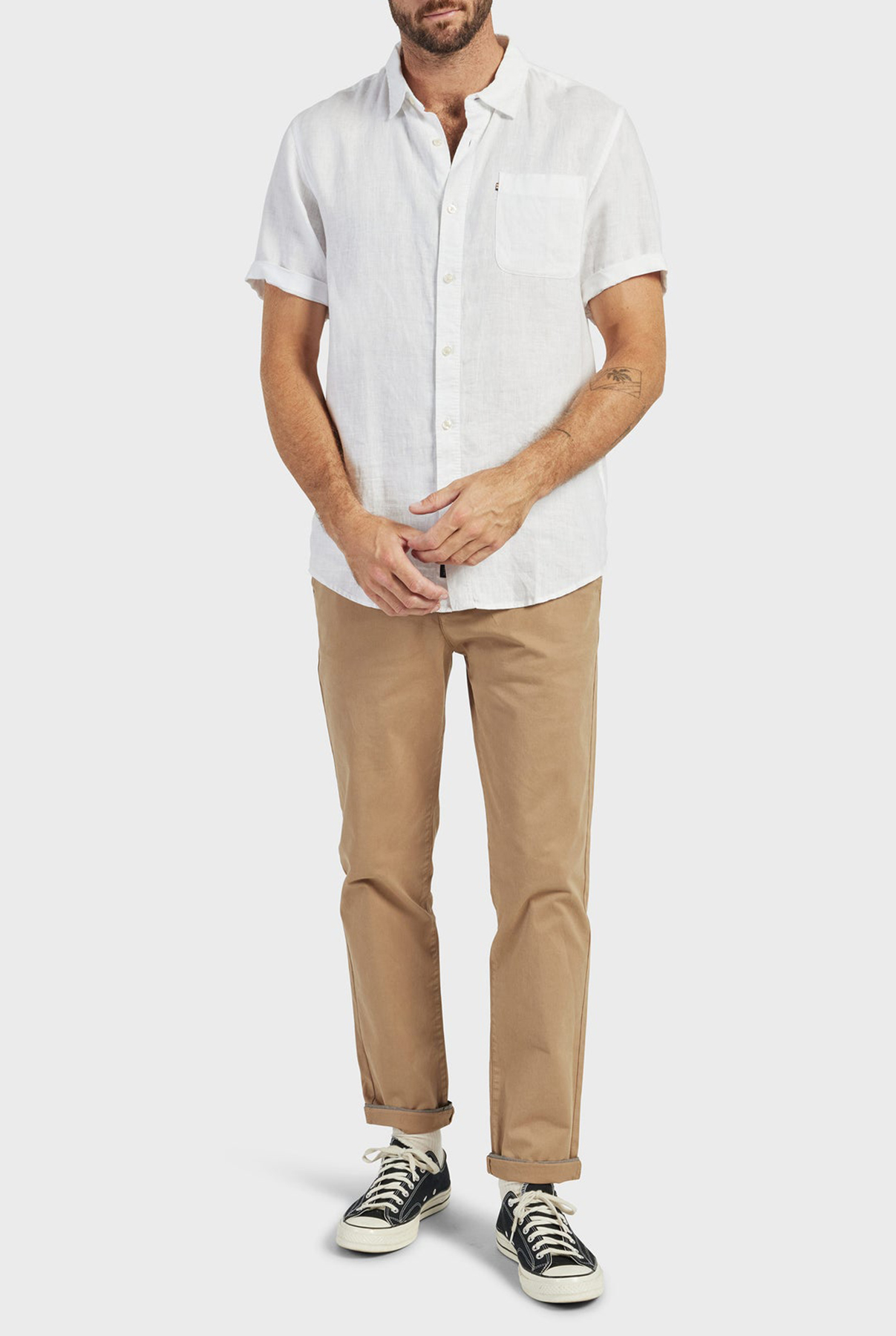 Hampton Linen SS Shirt-White