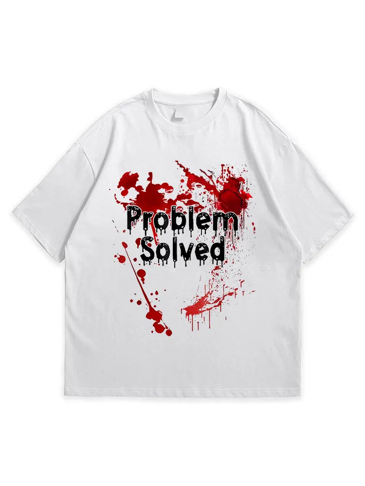 Men'S Halloween Problem Solved Comfortable Round Neck  T-Shirt
