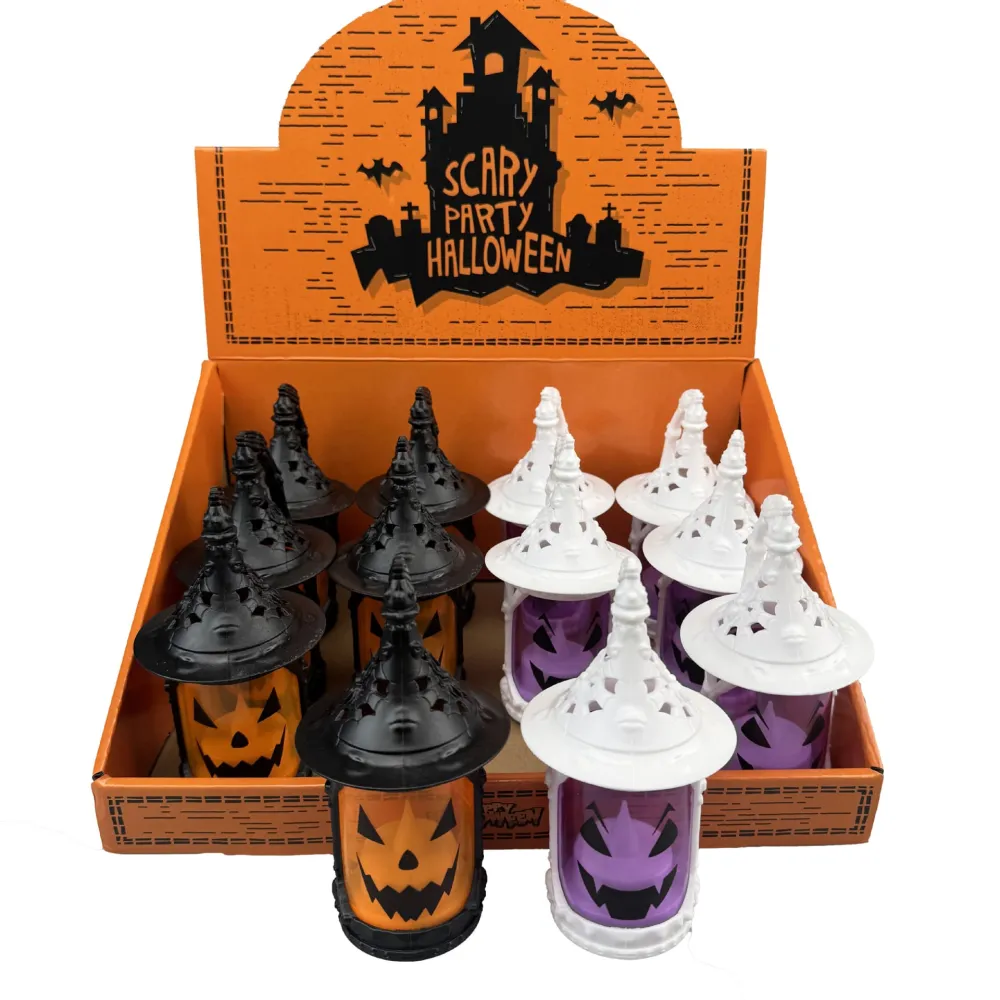 2Pcs Halloween Portable Small Oil Lamp LED Electronic Candle Lamp Ornament