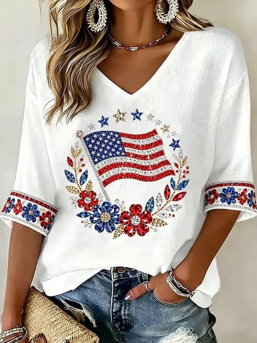 Women's 250th Anniversary Faith Flower Casual Top