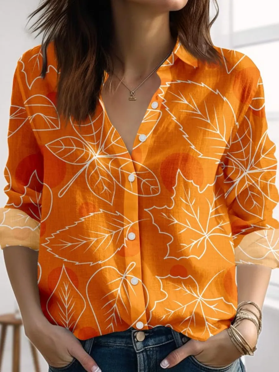 Eye-Catching Leaf Print Shirt