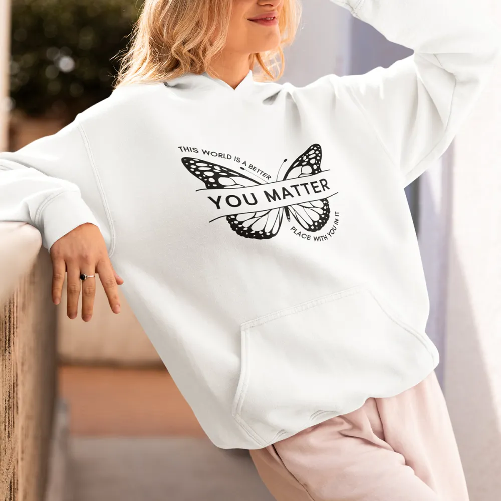 Butterfly Printed Long Sleeved Hoodies