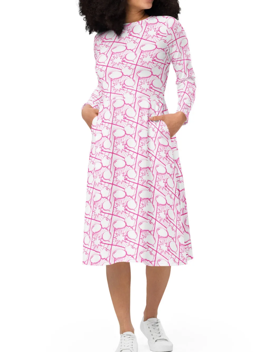 Comic Speech Bubble Print Dress