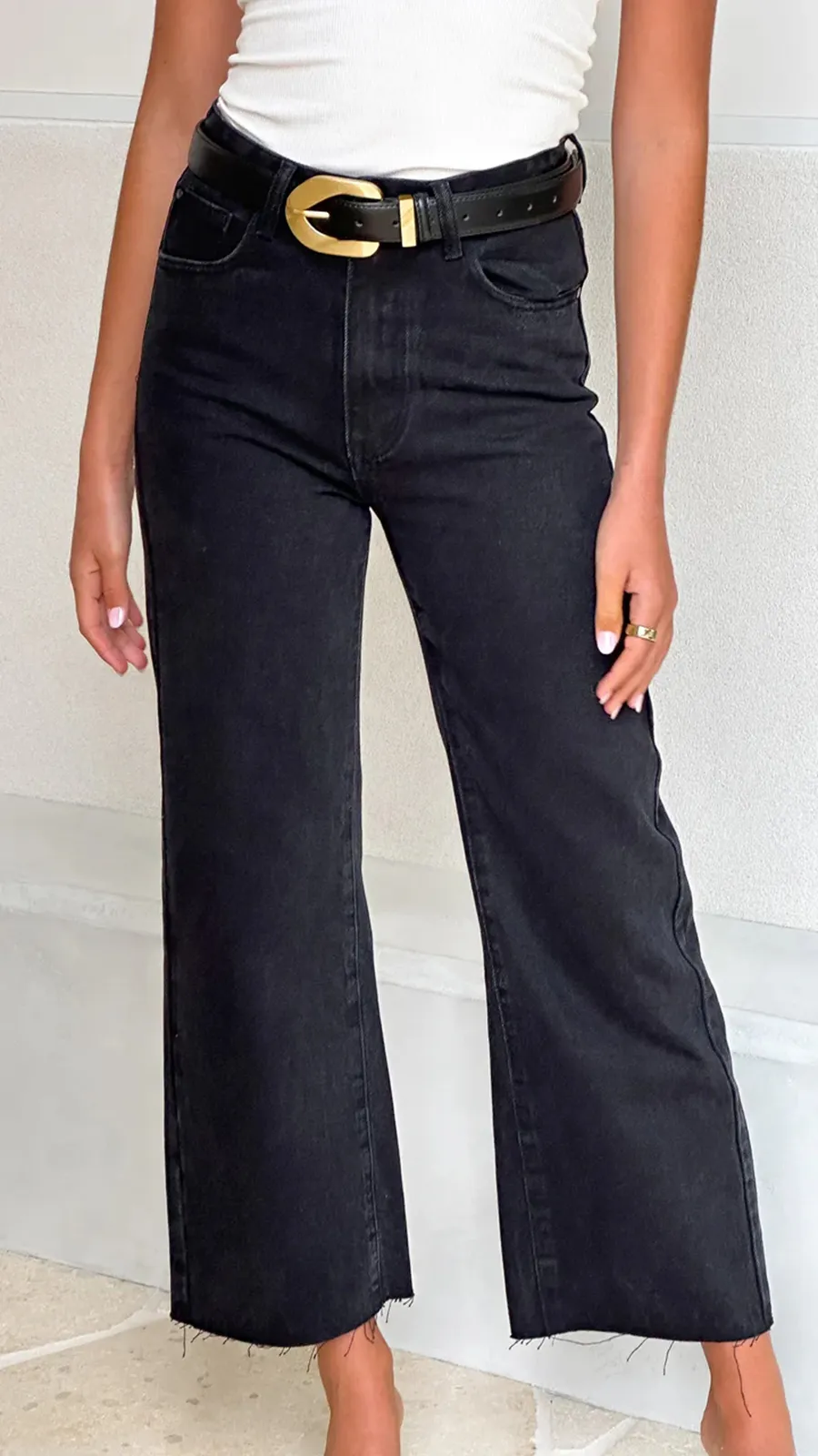 Distressed Hemline Jeans