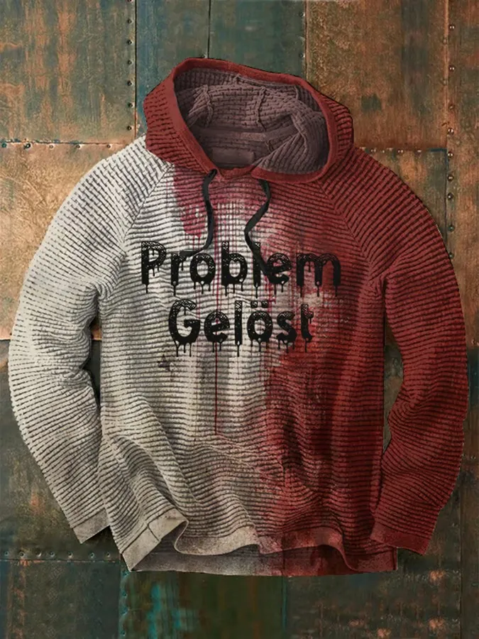 Men's Problem Solved Halloween Print Raglan Hoodie