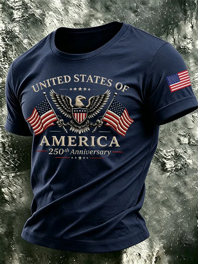 Men's The United States of America Printed Casual T-shirt