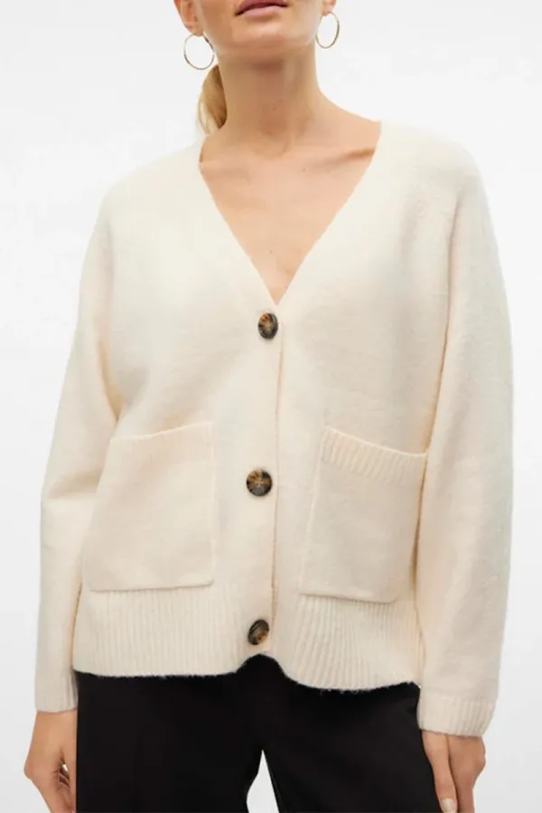 Pocketed V-Neck Knit Cardigans