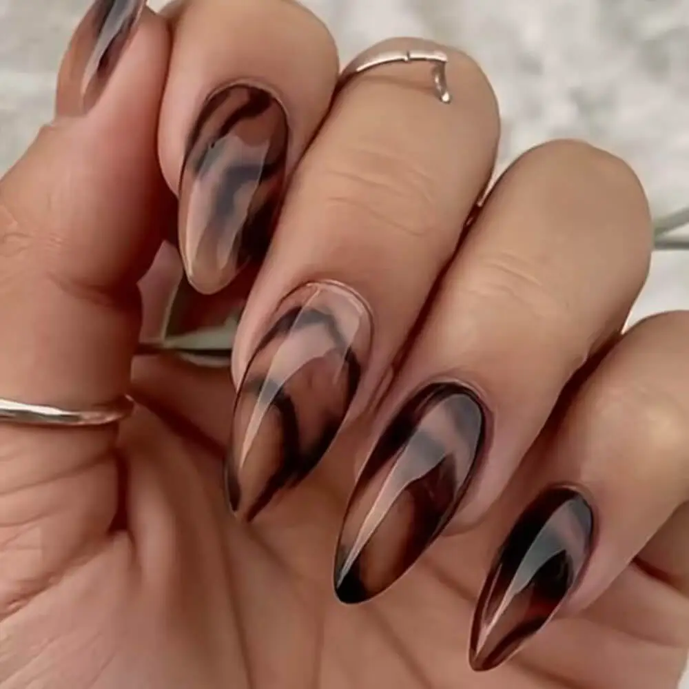 Nailhour 24Pcs Autumn Medium Almond Press On Nails