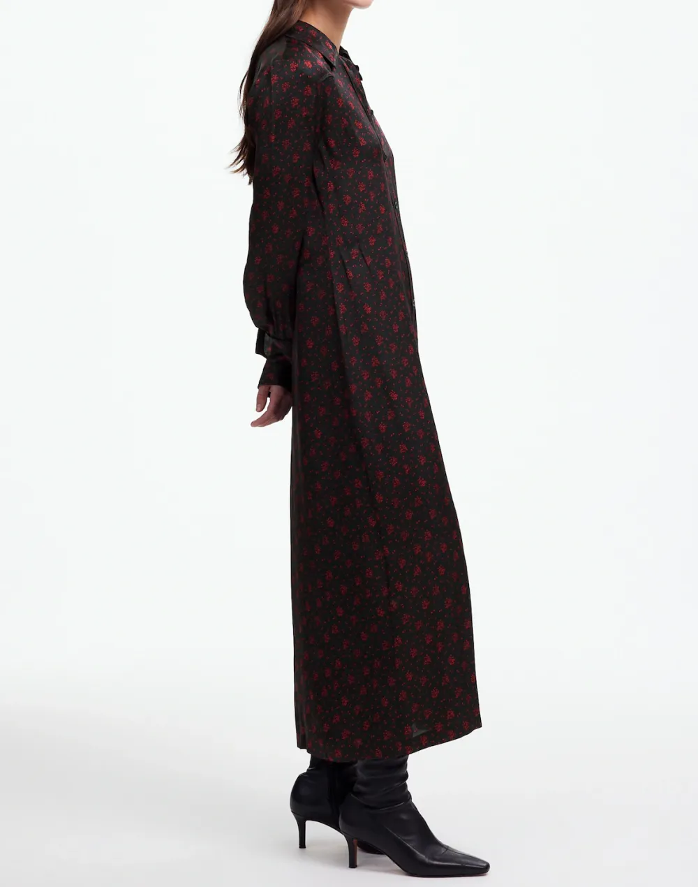 Button-Front Midi Dress In Floral