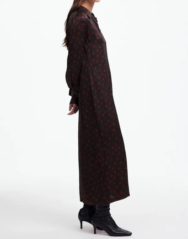 Button-Front Midi Dress In Floral