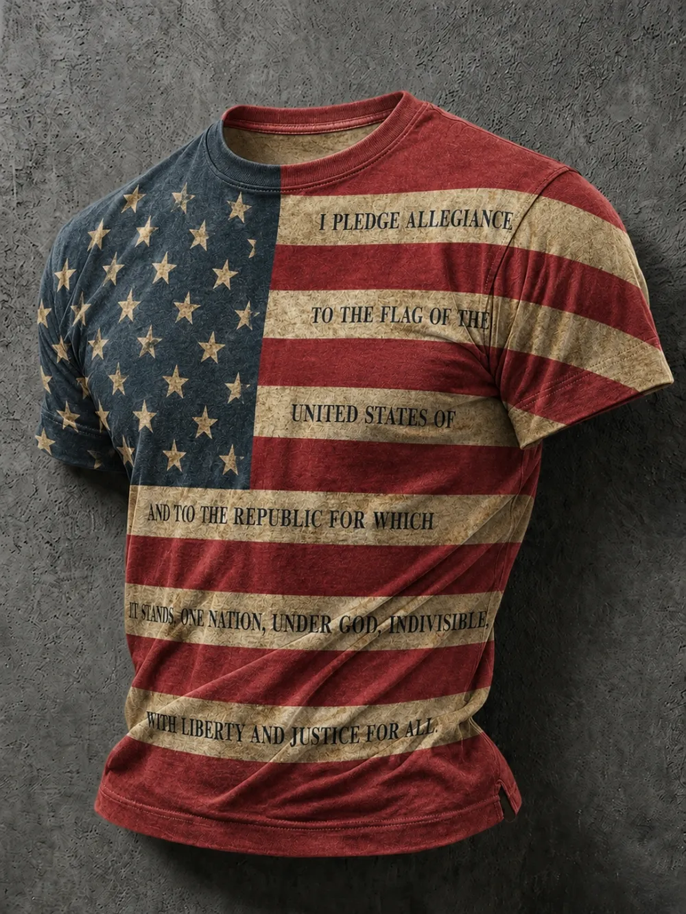 Men'S Casual American 250Th Anniversary Printed Round Neck Short Sleeved T-Shirt