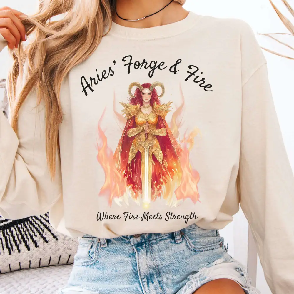 Aries' Forge & Fire Zodiac Long Sleeve Tee