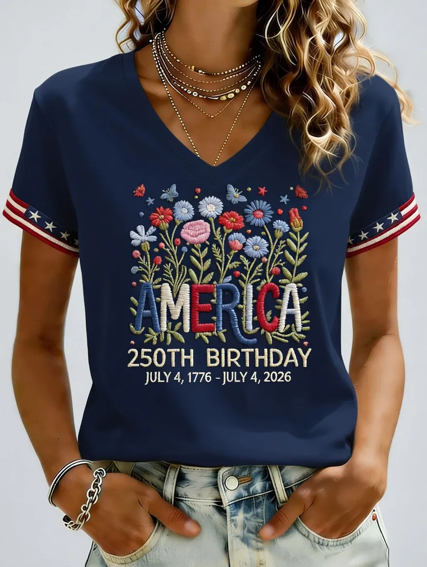 Women's 250th Anniversary Printed Short-Sleeved T-Shirt