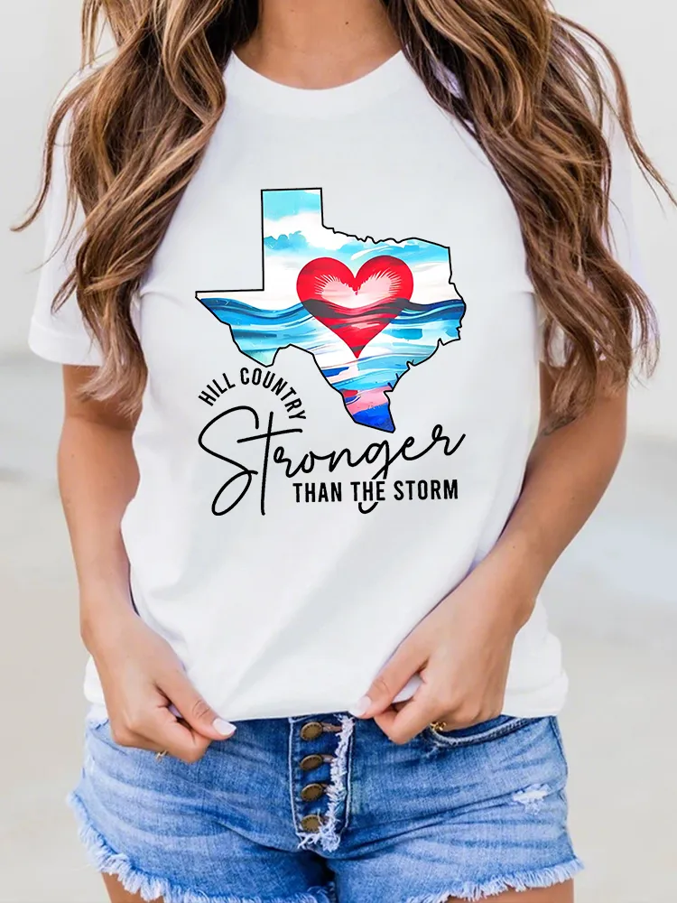 Ladies Stronger Than The Storn Versatile Round Neck Shirt