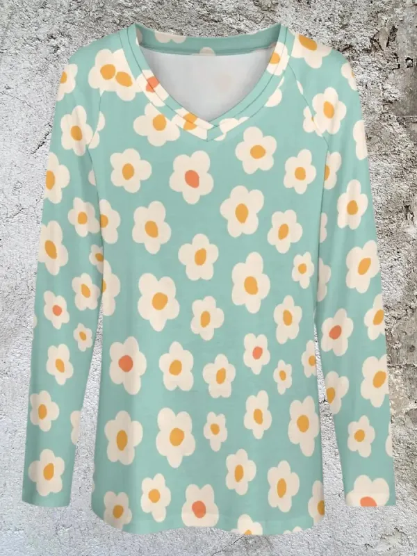Daisy Print Casual T-Shirt