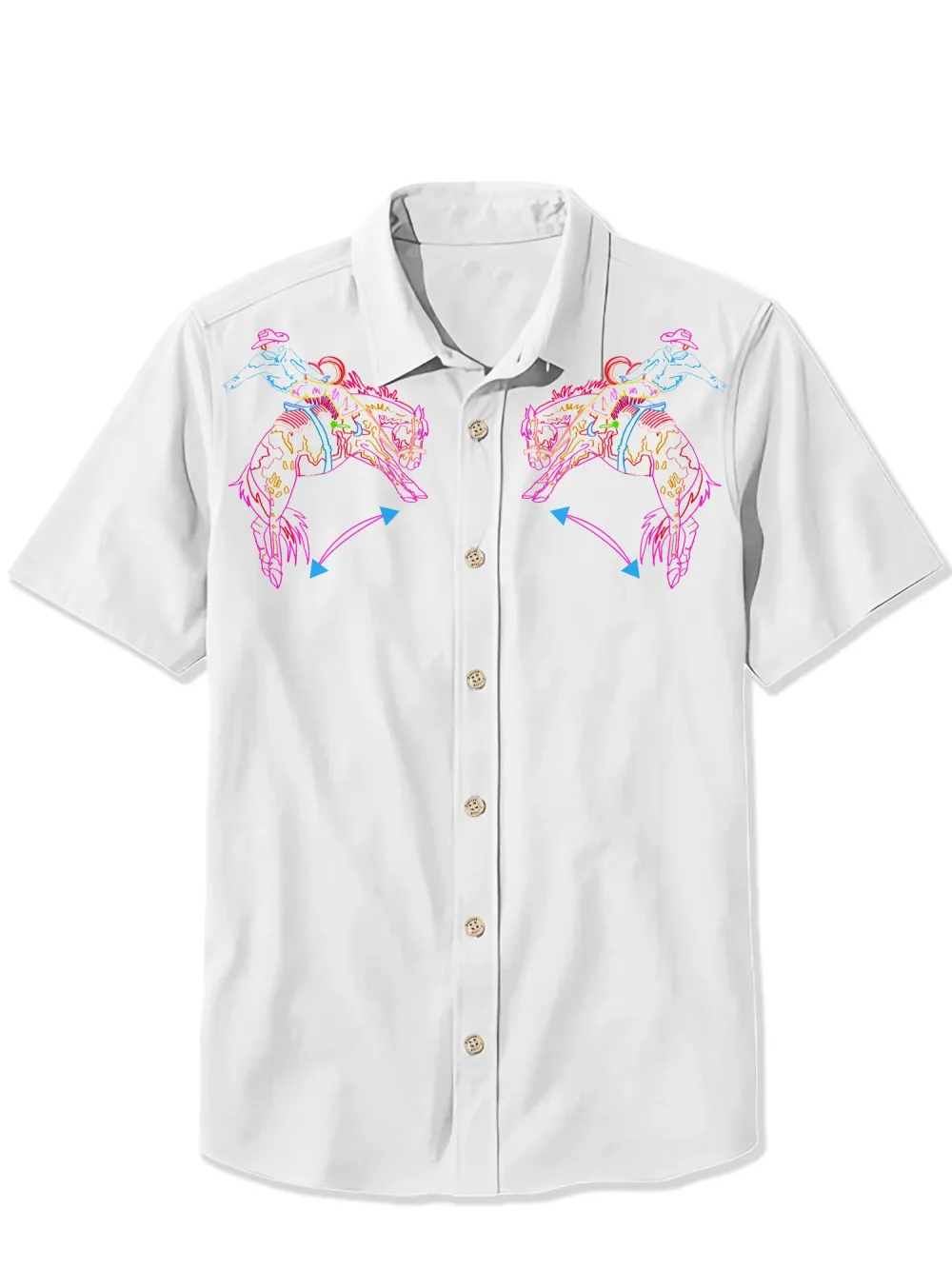 Cowboy Sketch - 100% Cotton Shirt