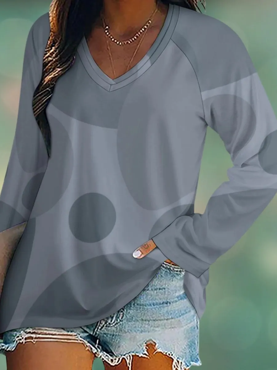 Minimalist Circle V-Neck T-Shirt