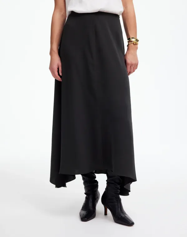 Asymmetric Pleated Wrap Maxi Skirts