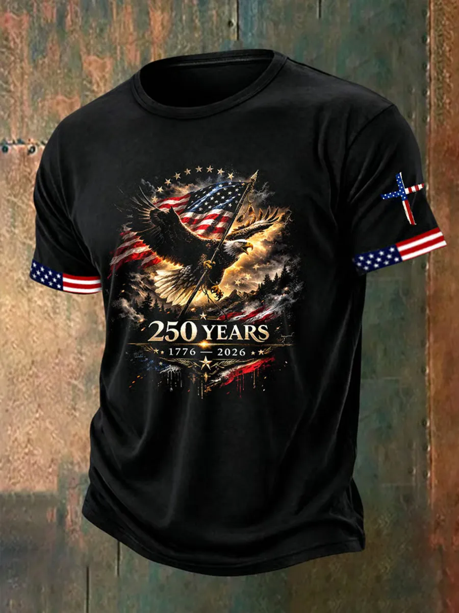 Men's America 250th Anniversary Art Print Casual T-Shirt