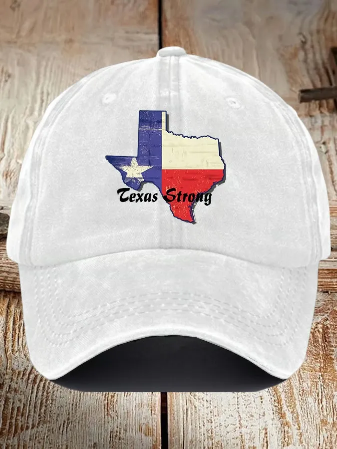 Retro Texas Strong Print Baseball Cap