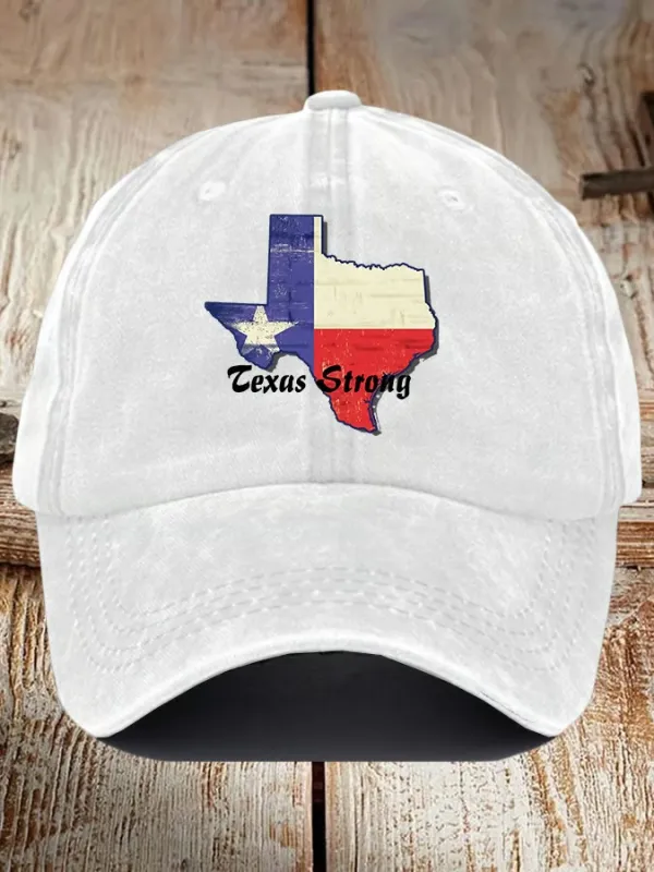 Retro Texas Strong Print Baseball Cap