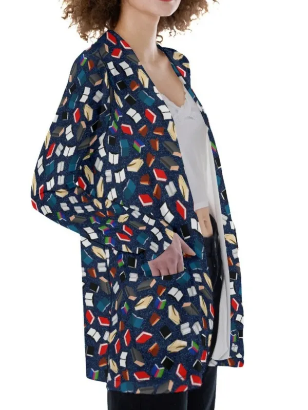 Book Stack Print Cardigan