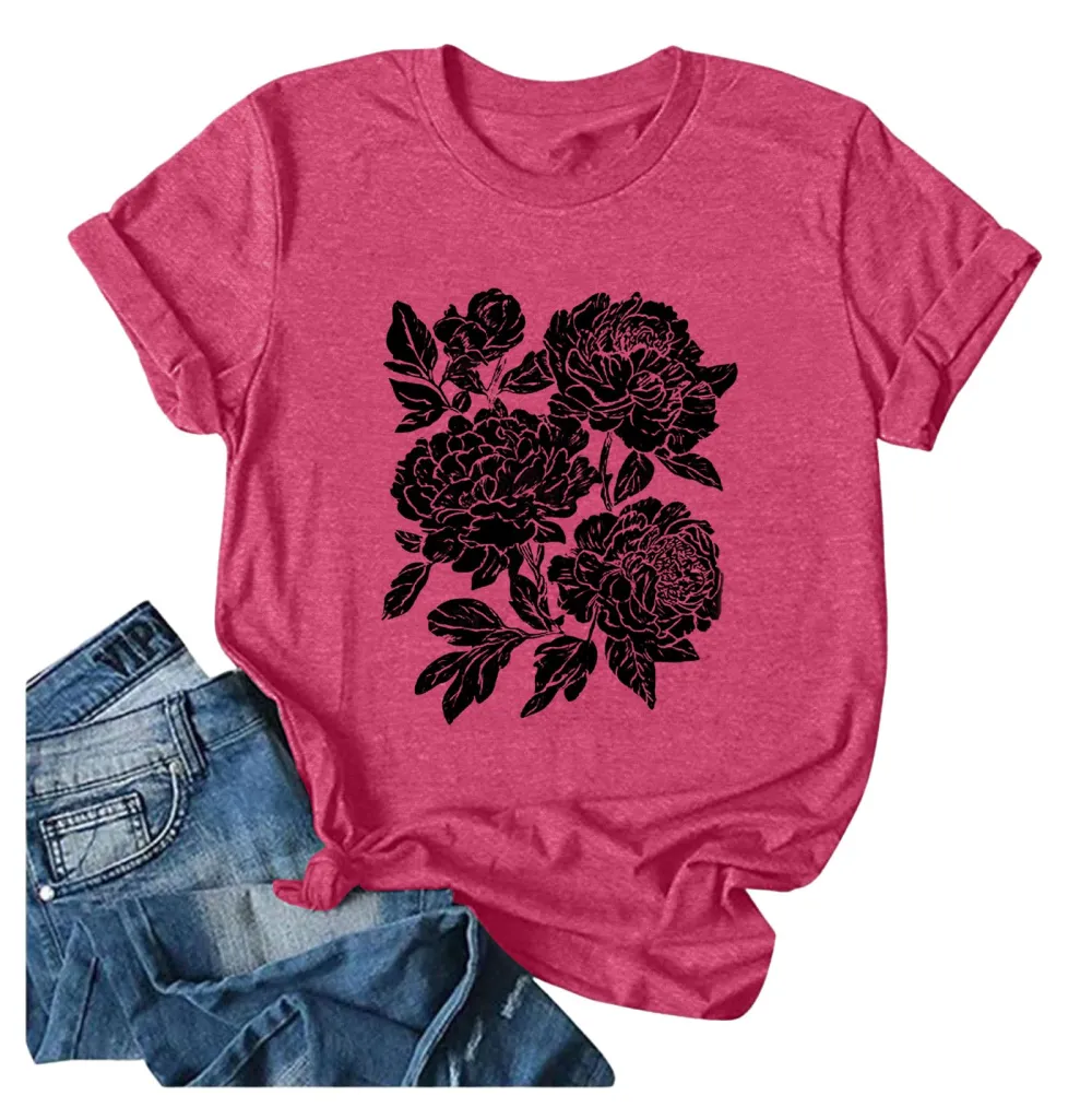 Rose Flower Print T-shirt