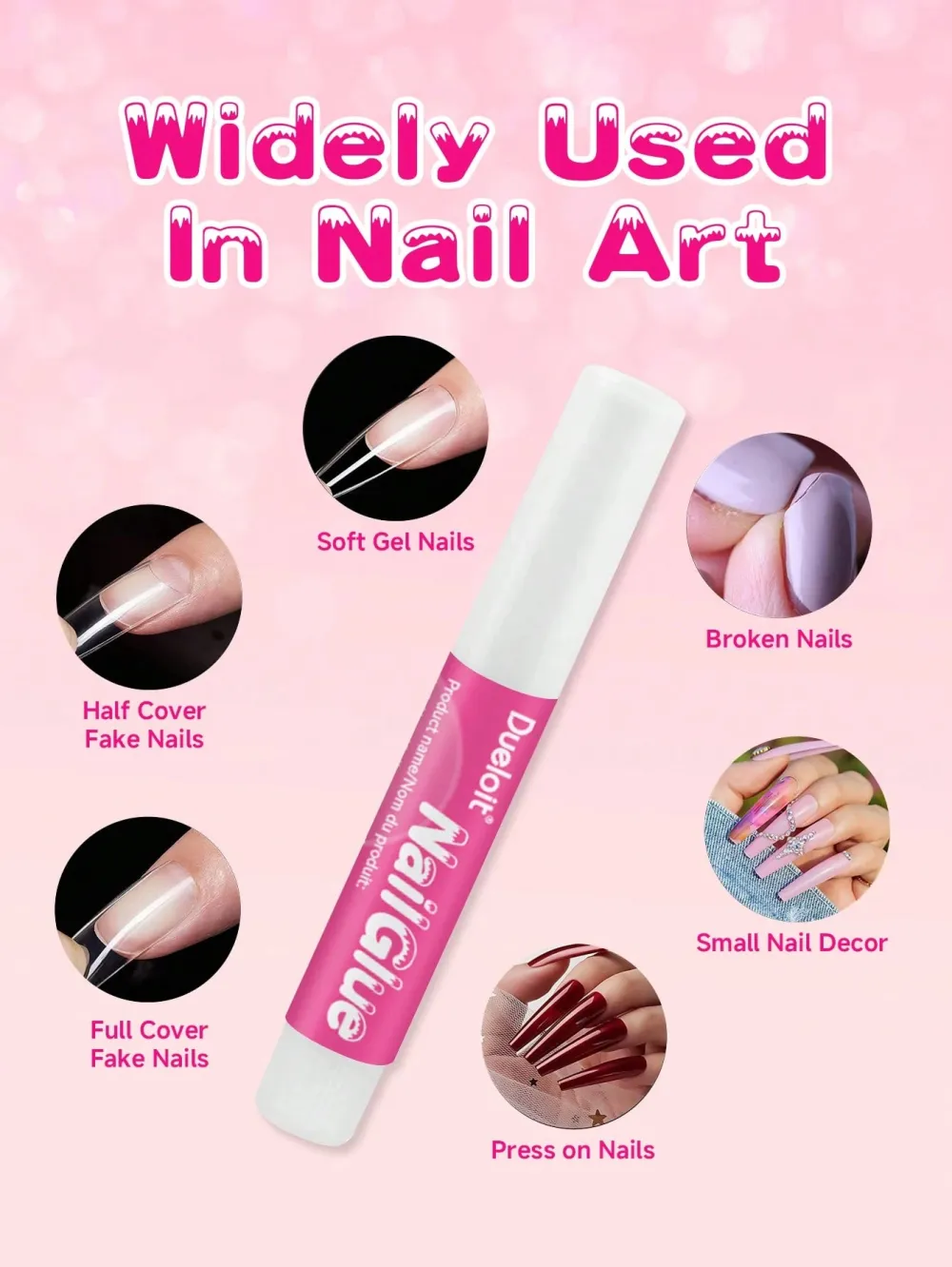 Nailhour 10/20/50/100pcs Nail Glue For Nail Tips & Press-On Nails (2g/pcs)