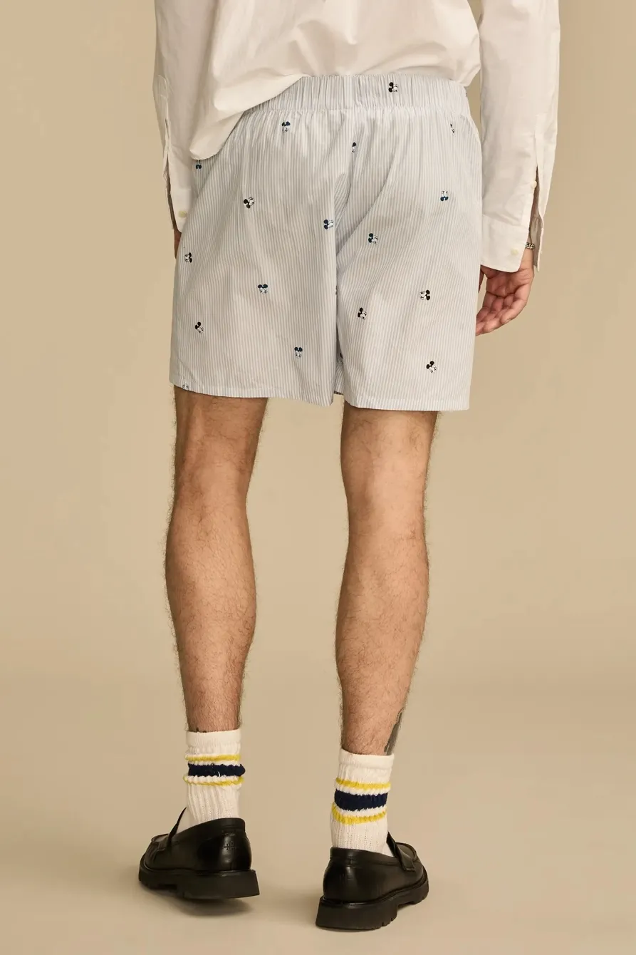 Blue Printed Art Graphic Short