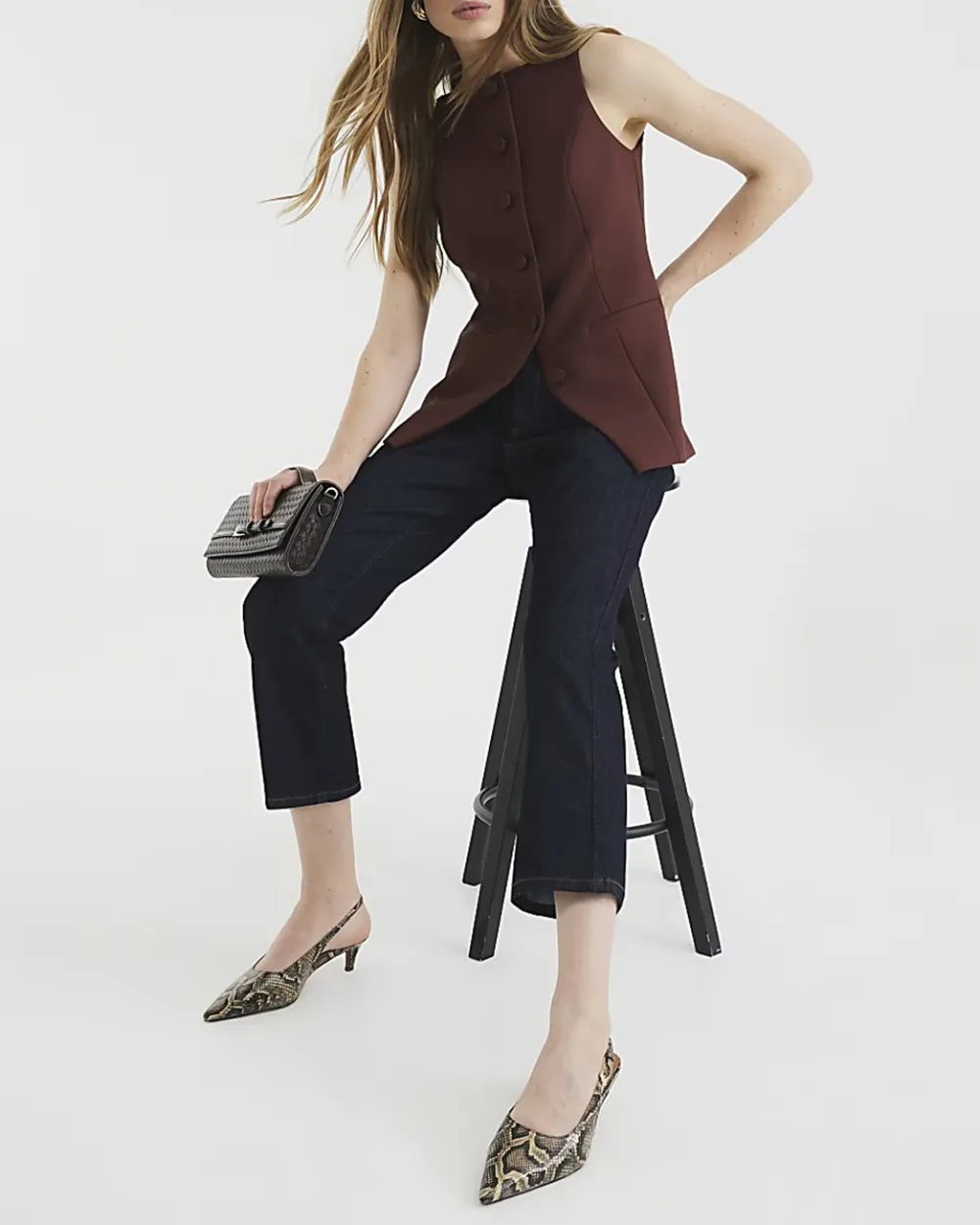 Business Casual Women's Sleeveless Split Hem Tops