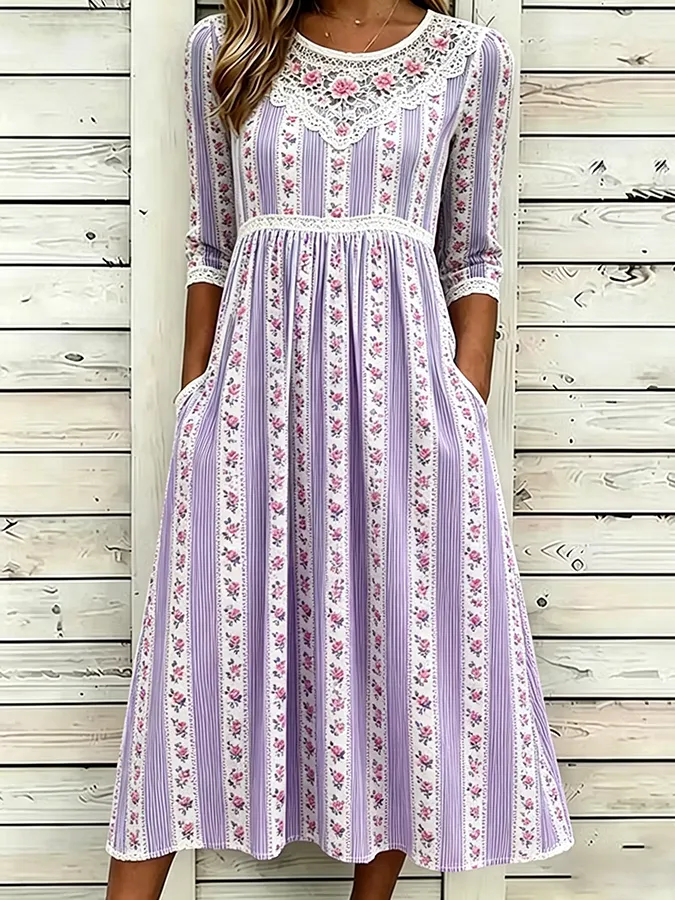 Women'S  Floral Printed Casual Dress
