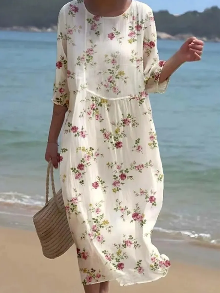 Women's Casual Cotton Linen Dress
