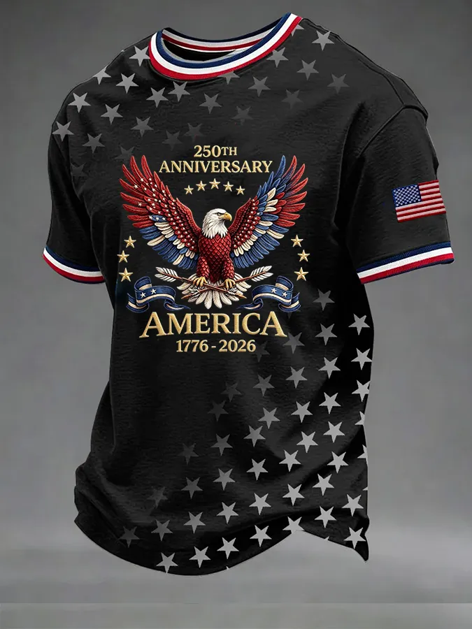 Men'S America Flag Printed Casual T-Shirt