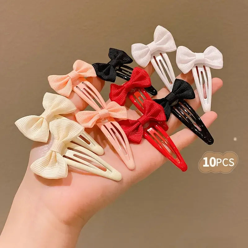Set of Colorful Bow Hair Clips for Girls