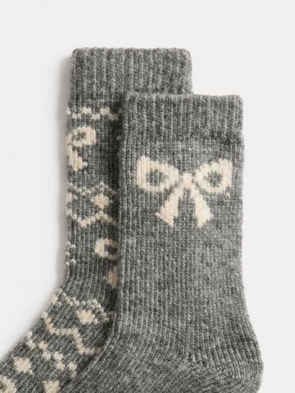 Bow Pattern Knit Socks