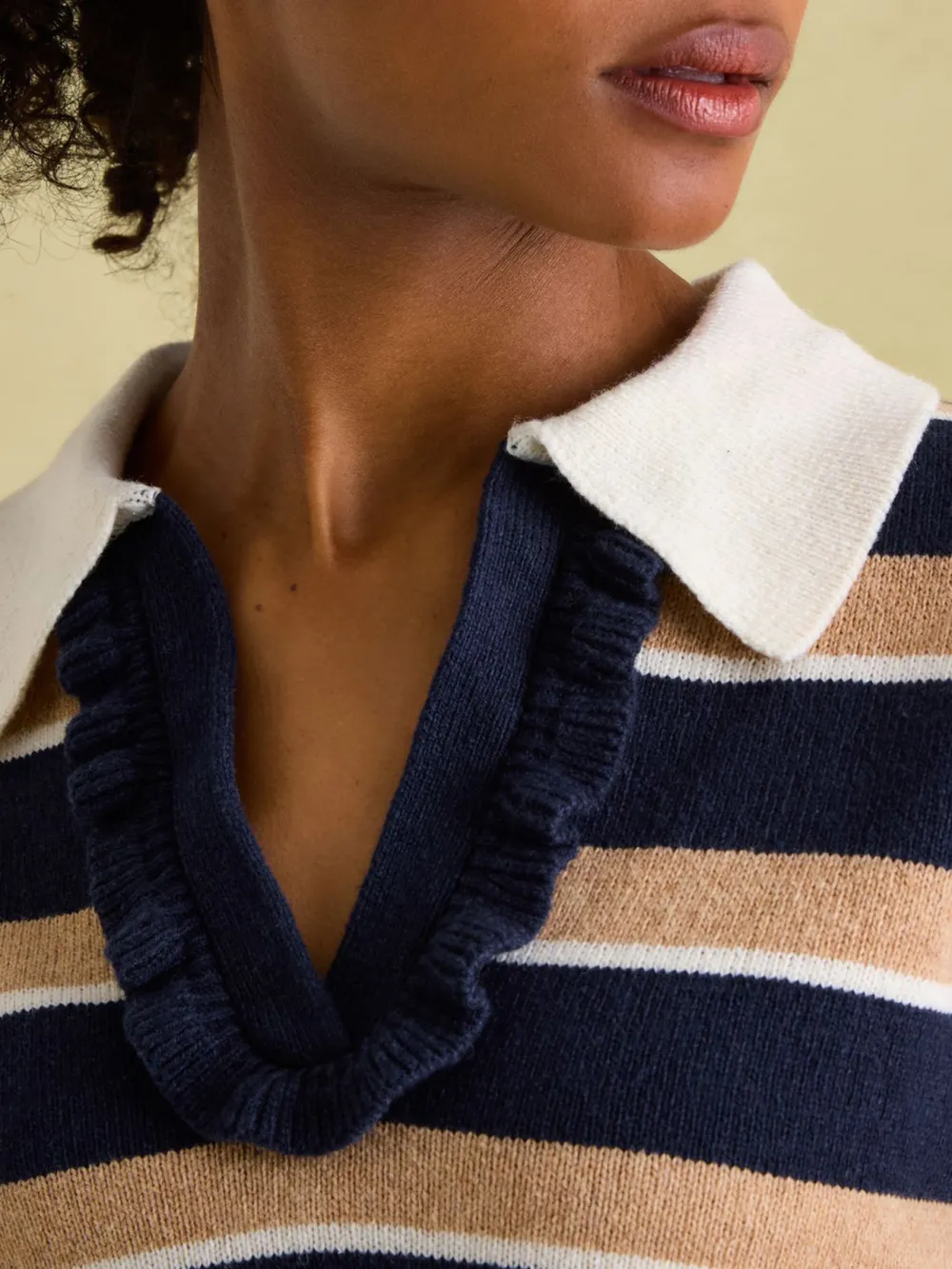 Striped V-Neck Striped Jumper