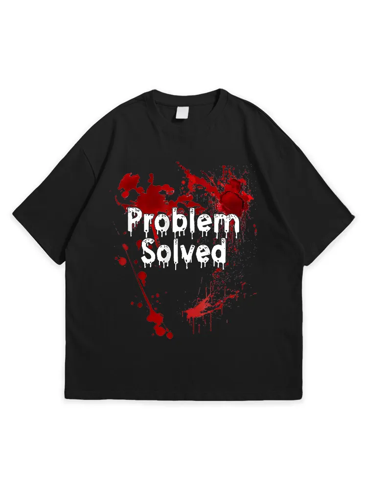 Men'S Halloween Problem Solved Comfortable Round Neck  T-Shirt
