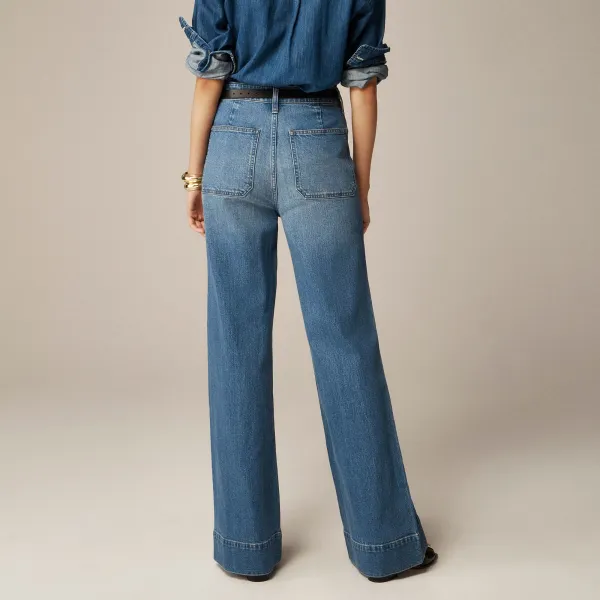 High-Rise Sailor Denim Trouser Semi-Stretch