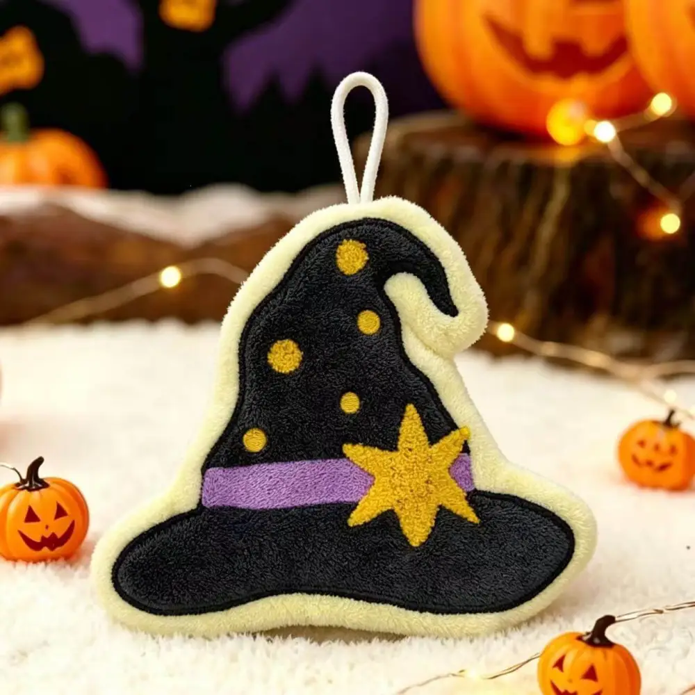 1Pcs Halloween Hanging Coral Fleece Hand Towel