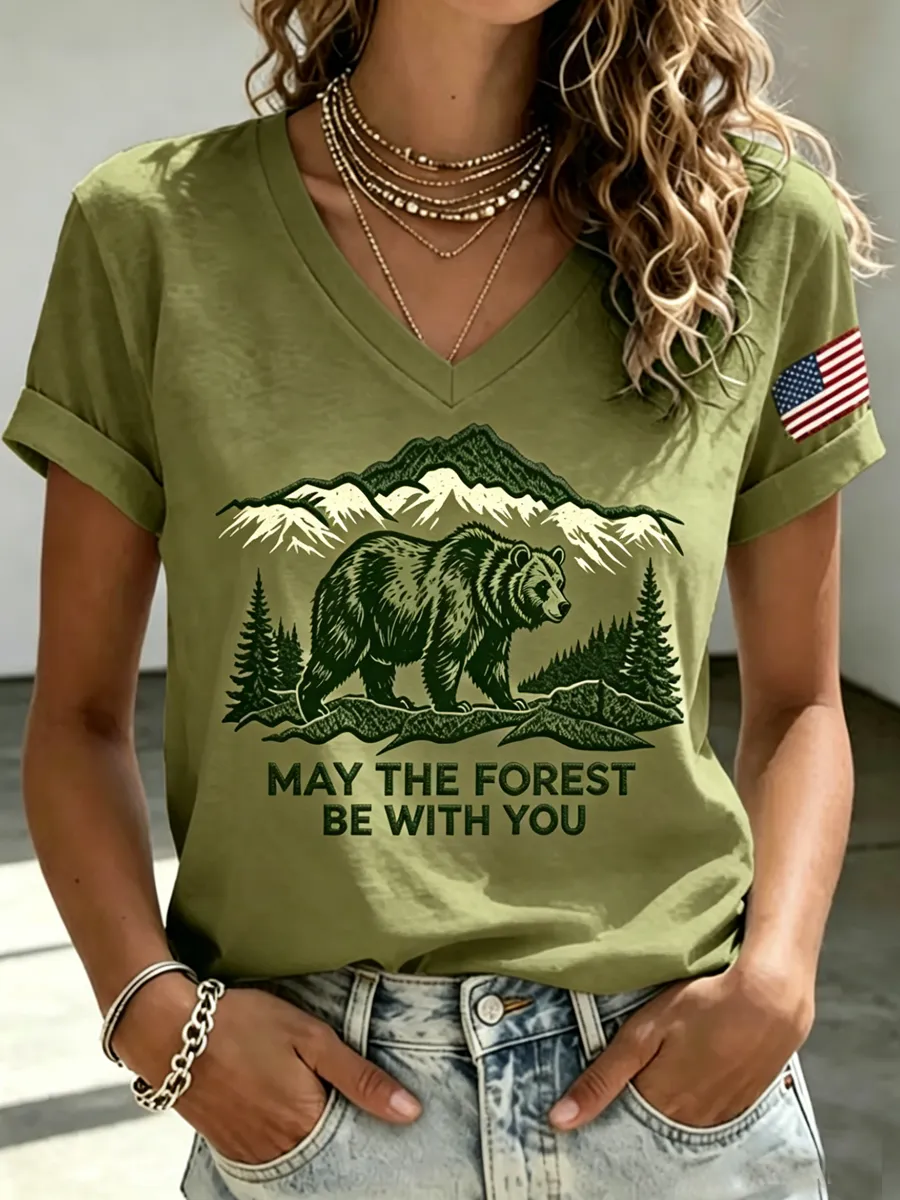 Women's May the Forest Be with You Printed T-shirt