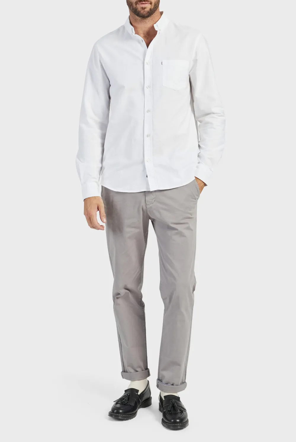 Solid Cotton Long Sleeve Shirt