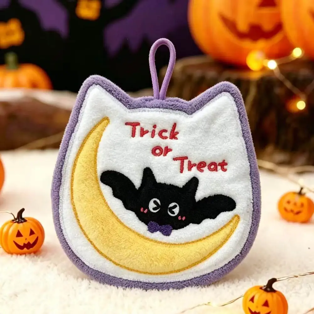 1Pcs Halloween Hanging Coral Fleece Hand Towel