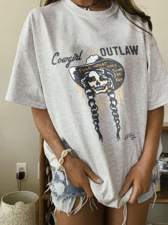 Women's Outlaw Graphic Printed T - Shirt
