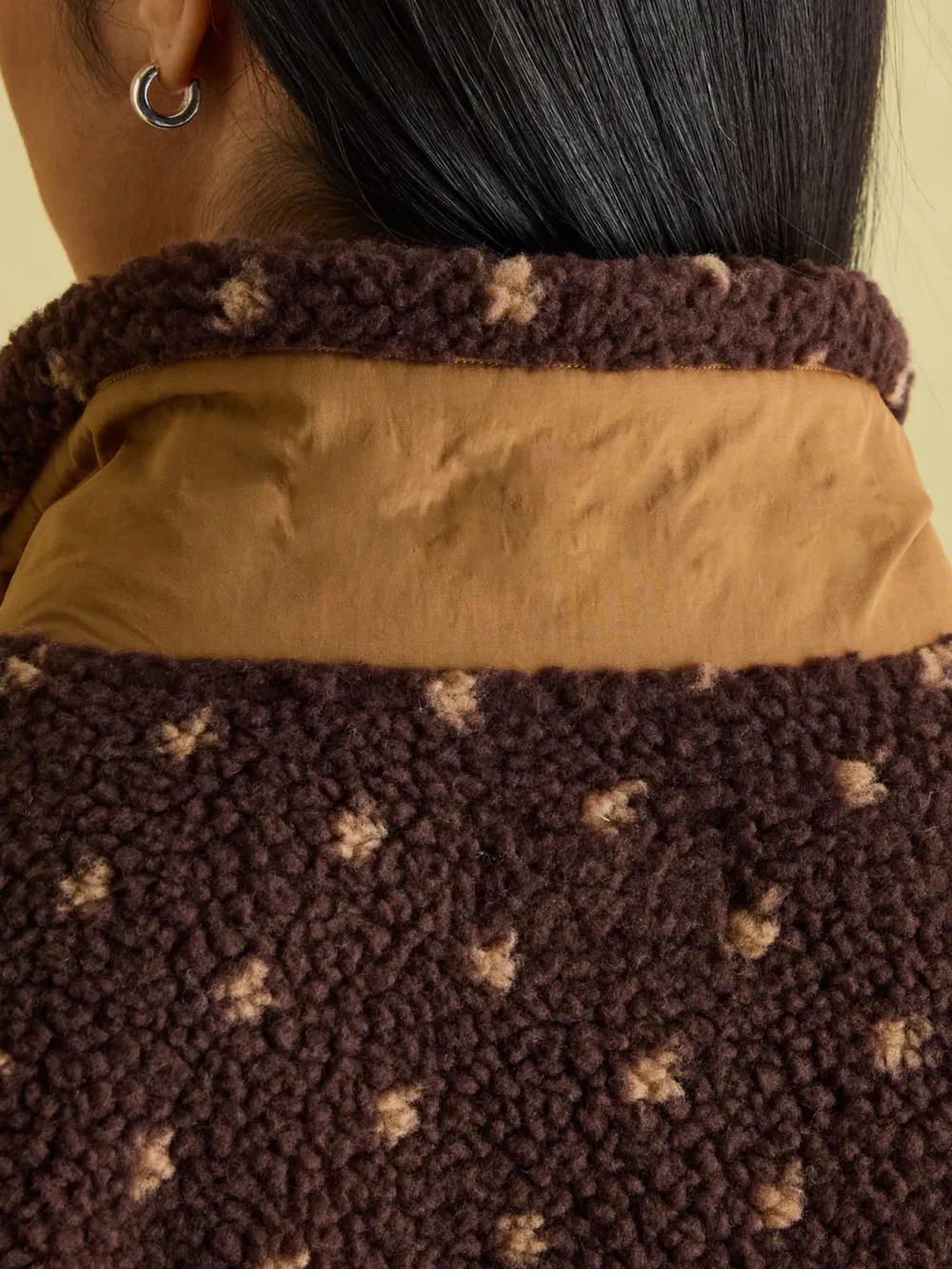 Chocolate Brown Spot Fleece Jacket