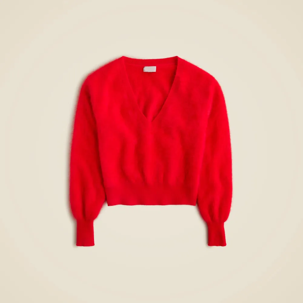 V-Neck Cashmere Cropped Sweaters